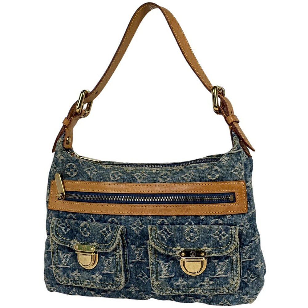Louis Vuitton Baggy Shoulder Bag Hobo Handbag Monogram Denim Blue